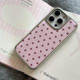 Cute Electroplated Frame Stars Pattern Pink Phone Case for IPhone 16 15 14 17 Pro Max 13 Shockproof Protective Soft Back Cover