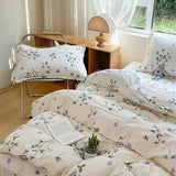 3-piece 100% cotton bedding set Plants printing 1 duvet cover and 2pcs pillowcases (no padding), suitable for bedroom guest room