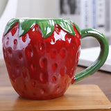 Creative Ceramic Strawberry Pumpkin Pineapple Coffee Cup Kids Fruit Mug Home Office Breakfast Milk Drink Mug Birthday Gift New