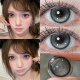 1Pair Lenses With Myopia Colored Contact Lenses For Big Eyes Green Blue Cosplay Pupil Degree Halloween Make Up