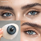 Colored Contact Lenses Lalens Glacier Brown Blue Color Contacts Eye Lens Eyes Half Year 2Pcs