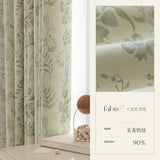 French Living Room Curtains Floral Pattern Bedroom Decoration Curtains Green Home Curtain Blackout Sun Protection Study Curtain