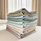 2Pcs 100% Eucalyptus Lyocell Fibre Pillowcase Silky Wide Edge Decorative Pillow Case Solid Color Summer Cooling Pillow Cover