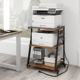 23.6"x19.7" Large Printer Stand,3 Tier Printer Table with Charging Station, Rolling Cart with Adjustable Storage Shelf·Hot Sale