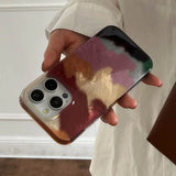 Korean Artistic Colorful Dizzying Case for iPhone 16 15 14 13 12 Pro Max Stylish Shell Pattern Soft Shockproof Back Cases Coque