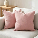 Set of 2 100% Cotton Gauze Pillowcases Double-Layer Gauze, Soft, Breathable, and Machine Washable