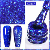 10ml Gold Glitter Gel Nail Polish Crystal Semi Permanent Soak Off UV Gel Varnish Nail Art Manicure Base Top Coat