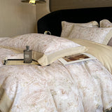 Luxury Digital Printing Flowers and Plants Bedding Set Lyocell Eucalyptus Fiber Soft Silky Duvet Cover Bed Sheet Pillowcase 4Pcs
