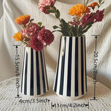 Minimalist Style Black And White Checkered Ceramic Flower Vase, Decorative Plant Pot For Home Bedroom, Living Room, Dining Table