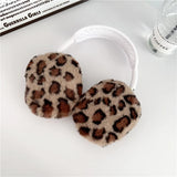 For Airpods Max Wireless Headphone Earphone Accessories Covers Luxury Leopard Print Cases Fluffy Plush Fur Soft Protective Case