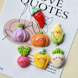7pcs fun cartoon vegetable refrigerator stickers, personalized refrigerator decoration magnets, home decoration, kitchen supplie