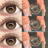 1 Pair Glossy Black Colored Contact Lenses 14.5mm Big Eyes Lenses For Daily Party Makeup Student of the Year Natural