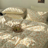 Girls Duvet Cover Pink Bow Kawaii Bedding Set Polyester Bedclothes Sheet Pillowcase Twin Full Queen Size Ins Floral Bedspread