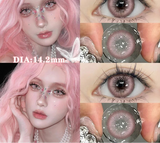 New 1 Pair Colored Contacts Lenses for Eyes Fashion Pink Contact Lens with Diopters Prescription Korea High Quality Lens