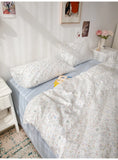 Lilys  Fre Floral Little Girl Cotton Bedding Set Tee Four Pieces Suite Snail Tower Pure Cotton Bed Linens for Kids