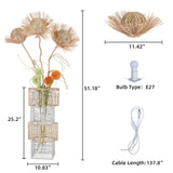 Modern Rattan Floor Lamp Dimmable Standing Floor Lamp Flower LED Night Light for Living Family Bedroom Deco