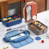 Portable Sealed Lunch Box with Fork Spoon Knife Microwave Available Heating Bento Box Student Office Staff Fruit Food Containers