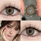 1pair Contact Lenses Brown Pupils with Degree Colored Korean Lenses Make up Fashion Lenses Fast Shipping Yearly Use