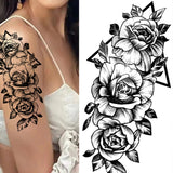 Rose Flower Skin Tattoo Stickers Blossom Flase Tattoos for Body Apart Leg Arms Neck Back Temporary & Removable Flower Tattoos