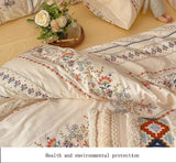 Luxury 100% Cotton Boho Pattern Printed Bedding Set Fashion Breathable Quilt Cover Sets Queen King Bed Linens for Summer Autumn
