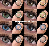 Colored Contact Lenses 0~-6.00 Degree 1Pair Y2K Fashion Lenses for New User,Korean Green Contact Lenses for Eyes