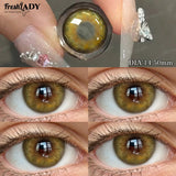 1 Pair Colored Contact Lenses Natural Brown Pupils Eyes Contact lenses Green Soft Contacts 14.50mm