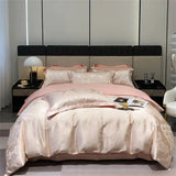Luxury Satin Jacquard Duvet Cover Set Nordic Double Bed Quilt Cover Bedding Set Adlut Pillowcases Sheet Queen King Home Textiles