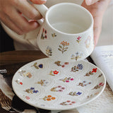 Personalized Phnom Penh Printed Cup And Saucer Plate Kitchen Supplies Cartoon Embossed Coffee Cup And Saucer Plate Suit Gift