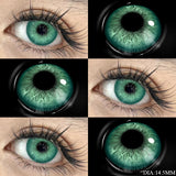 1 Pair Green Contact Lenses for Eyes Beauty Pupils Lenses Eye 14.2mm Yearly Use Fashion Blue Colored Contacts Lenses Green