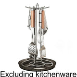 Upgraded kitchen rotary spatula rack bolded storage stable and enlarged storage rack with water tray