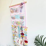 Multilayer Hair Accessories Wall Mounted Storage Bag Organizer Large Capacity Hairpins Rings Hoops Partition Door Hanging Bag