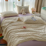 Printed Floral Summer Quilt Four Piece Set Suitable for Bedroom Bedding Set Summer Quilt Bed Sheet With Pillowcases Home Textile