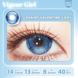 Half-Year 2pcs Colored Contacts Lens Vigour Girl Series Blue Galaxy Design Women Party Cosplay Natural Look Cute Gifts
