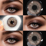 6-Month Disposable Gray&Brown Color Contact Lenses 1 Pair Cute Eyes Cosmetic Contacts for Daily Makeup & Party