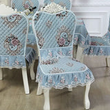Dining Table Chair Cover Set European Jacquard Cushion Chair Rectangle Round Coffee Tablecloth Table Cloth Home Decor Dustproof