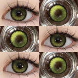 Green World 1 Pair New Product Color Contact Lenses Degrees Fashion Comfort Soft Nature Blue Grey Lenses