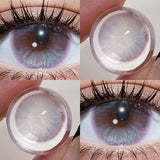 2pcs 14.5mm Big Diameter Colored Contacts Glossy High Moisture Half Yearly Lenses for Daily Wear 0.00D No Power