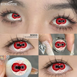 1Pair Cosplay White Color Contact Lenses Halloween Scary Contact Lenses Crazy Red Eye Makeup Lenses Black Beauty Pupils