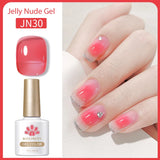 Transparen Gel Nail Polish Pink Jelly Nude Semi Transparent French Nail Camouflage UV Gel Varnish Soak Off Nail Art