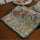 Jacquard Embroidered Table Runner Countryside Flowers Table Reusable Decor Home Kitchen Table Dining Runners Party Decorations