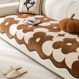Irregular Twin Flower Chenille Sofa Cushion All-Season Anti Slip Sofa Cover for Living Room Anti Cat Scratch Dustroof Covers