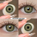 1pair Color Contact Lenses with Eyes Natural Blue Contact Lenses Brown Pupils Beauty Gray Lenses Yearly Green Contacts