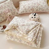 Class A Pure Cotton Summer Quilt Soybean Fiber Thin Quilt Princess Style Lace Ruffles Comforter Summer Air Conditioned Blanket