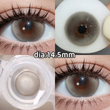 Big Diameter Natural Brown Colored Contacts 2pcs High Moisture Half Yearly Lenses 0.00D No Power for Party Daily Wear