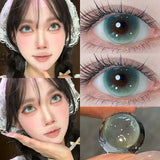 1Pair Lenses With Myopia Colored Contact Lenses For Big Eyes Green Blue Cosplay Pupil Degree Halloween Make Up