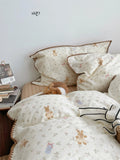 Pure Cotton Double Layered Lace Four Piece Bedding Set Cute South France Secret Garden Cartoon Design Bed eet Cover Duvet C...