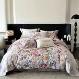 Premium 1000TC Egyptian Cotton American Oil Painting Style Flower Print Bedding Set Duvet Cover Bed Sheet Set Pillowcases 4Pcs