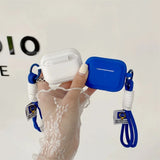 Klein Blue Snow White Solid Color block Silicone Earphone Case For AirPods pro 2 Bluetooth Charging Box Cover For AirPods 2 3 4