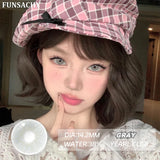 1pair Colorcon Contact Lenses Green Color Lens Natural Brown Eye Contacts Gray Pupils Beautiful Cosmetic Yearly Lenses