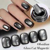 BORN PRETTY 10ml Black Glass Cat Magnetic Gel Nail Polish Ultra Shine Gold Silver Glitter Soak Off UV LED Gel Nail Art Varnish